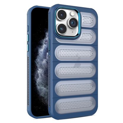 For iPhone 11 Pro Cooling Armor Translucent Mesh Breathable Phone Case(Blue) by buy2fix