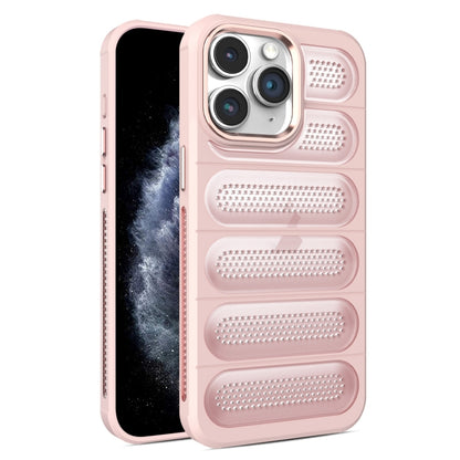 For iPhone 11 Pro Cooling Armor Translucent Mesh Breathable Phone Case(Pink) by buy2fix