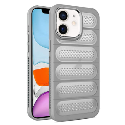 For iPhone 11 Cooling Armor Translucent Mesh Breathable Phone Case(Grey) by buy2fix