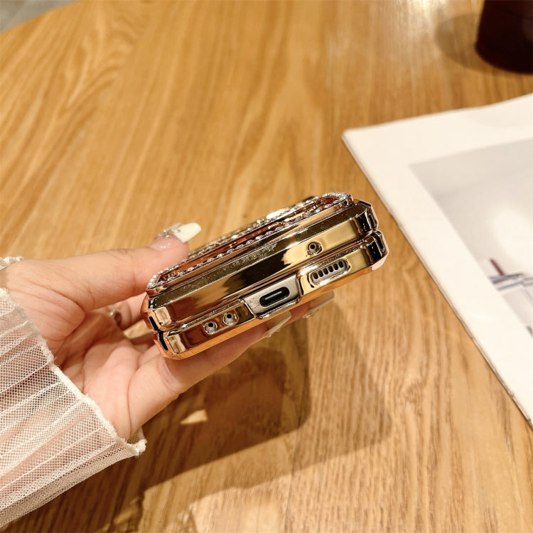 For Samsung Galaxy Z Flip4 5G Electroplated PC Starry Sky Glitter Shockproof Phone Case with Ring(Blue) - Galaxy Z Flip4 5G Cases by buy2fix | Online Shopping UK | buy2fix