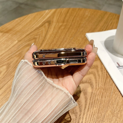 For Samsung Galaxy Z Flip6 5G Electroplated PC Starry Sky Glitter Shockproof Phone Case with Ring(Black) - Galaxy Z Flip6 5G Cases by buy2fix | Online Shopping UK | buy2fix