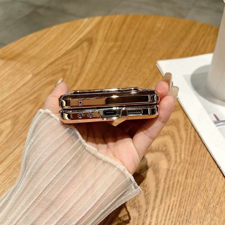 For Samsung Galaxy Z Flip6 5G Electroplated PC Starry Sky Glitter Shockproof Phone Case with Ring(Blue) - Galaxy Z Flip6 5G Cases by buy2fix | Online Shopping UK | buy2fix