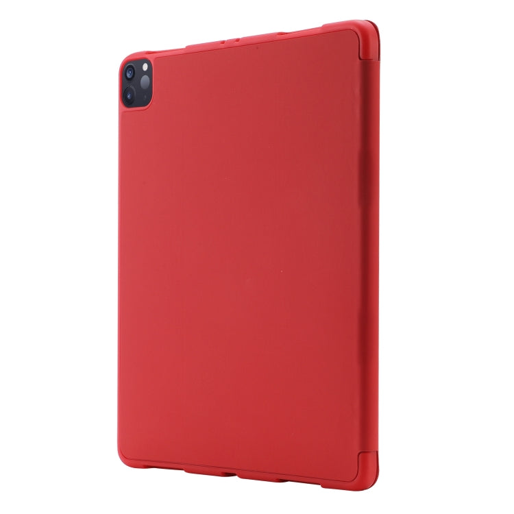 For iPad Air 11 2024 Skin Feel Tri-fold Leather Tablet Case with Pen Slot(Red) - iPad Air 11 2024 Cases by buy2fix | Online Shopping UK | buy2fix