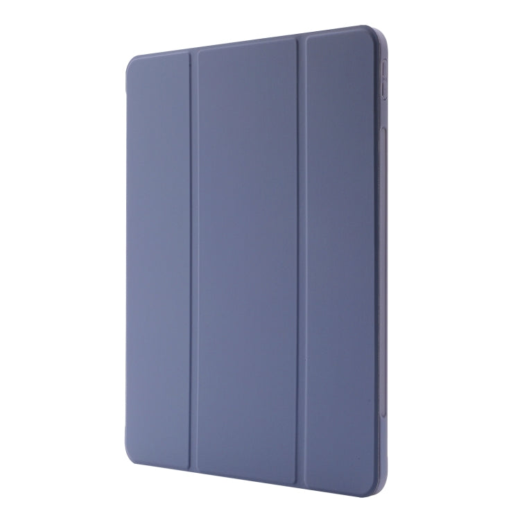 For iPad Air 13 2025 / 2024 Skin Feel Tri-fold Leather Tablet Case with Pen Slot(Lavender) by buy2fix