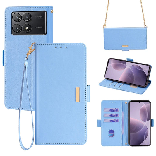 For Xiaomi Redmi K70 5G / K70 Pro 5G Crossbody Chain Leather Phone Case(Blue) - K70 Pro Cases by buy2fix | Online Shopping UK | buy2fix