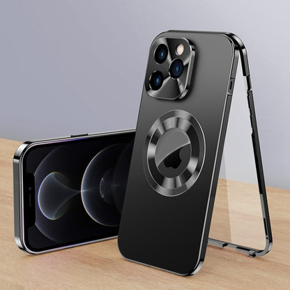 For iPhone 12 Pro Magnetic HD Tempered Glass Phone Case(Black) - iPhone 12 / 12 Pro Cases by buy2fix | Online Shopping UK | buy2fix