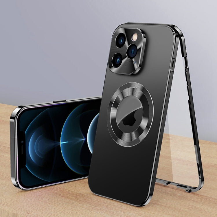 For iPhone 12 Pro Max Magnetic HD Tempered Glass Phone Case(Black) - iPhone 12 Pro Max Cases by buy2fix | Online Shopping UK | buy2fix
