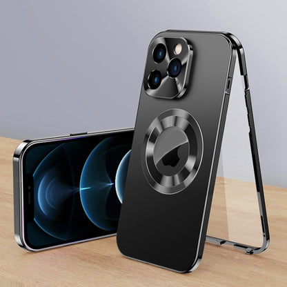 For iPhone 12 Pro Max Magnetic HD Tempered Glass Phone Case(Black) - iPhone 12 Pro Max Cases by buy2fix | Online Shopping UK | buy2fix