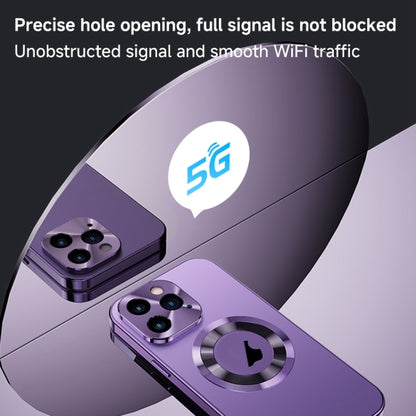 For iPhone 15 Magnetic HD Tempered Glass Phone Case(Titanium) - iPhone 15 Cases by buy2fix | Online Shopping UK | buy2fix