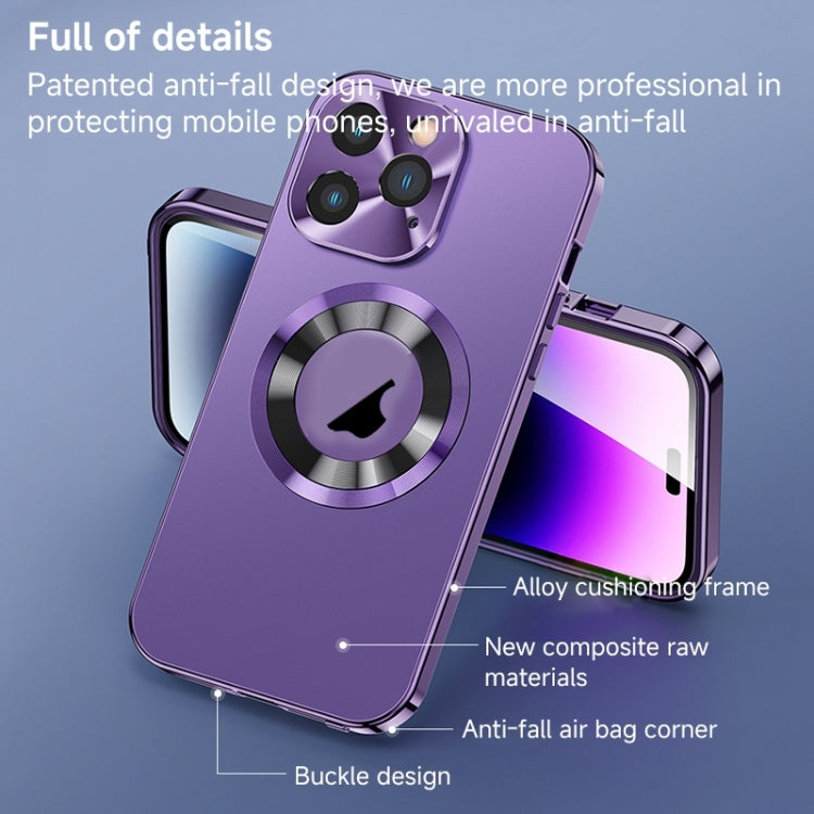 For iPhone 15 Magnetic HD Tempered Glass Phone Case(Titanium) - iPhone 15 Cases by buy2fix | Online Shopping UK | buy2fix