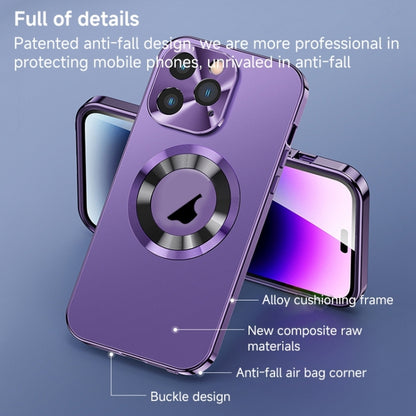 For iPhone 15 Plus Magnetic HD Tempered Glass Phone Case(Purple) - iPhone 15 Plus Cases by buy2fix | Online Shopping UK | buy2fix