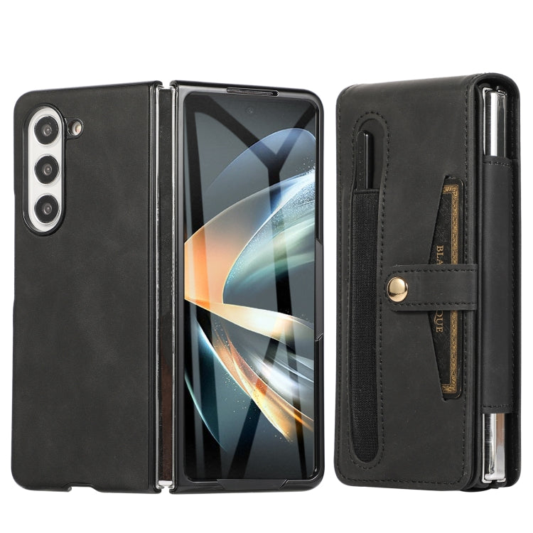 For Samsung Galaxy Z Fold5 5G PC Foldable Shockproof Leather Phone Case with Stylus(Black) - Galaxy Z Fold5 Cases by buy2fix | Online Shopping UK | buy2fix