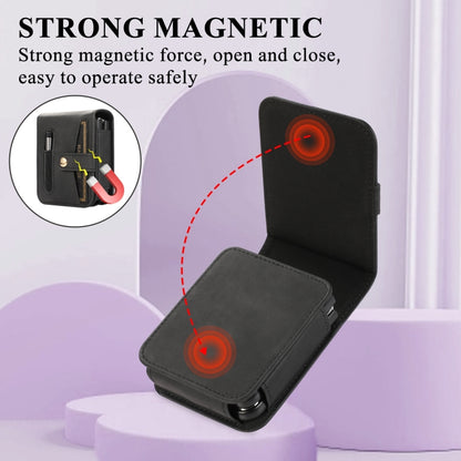 For Samsung Galaxy Z Flip5 5G PC Foldable Shockproof Leather Phone Case with Stylus(Black) - Galaxy Z Flip5 Cases by buy2fix | Online Shopping UK | buy2fix