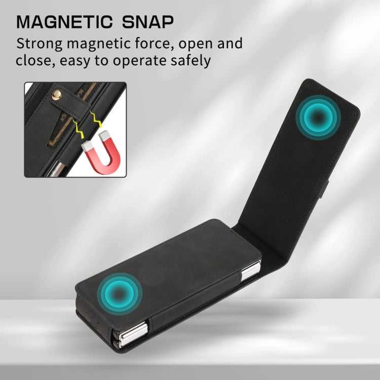 For Samsung Galaxy Z Fold3 5G PC Foldable Shockproof Leather Phone Case with Stylus(Black) - Galaxy Phone Cases by buy2fix | Online Shopping UK | buy2fix