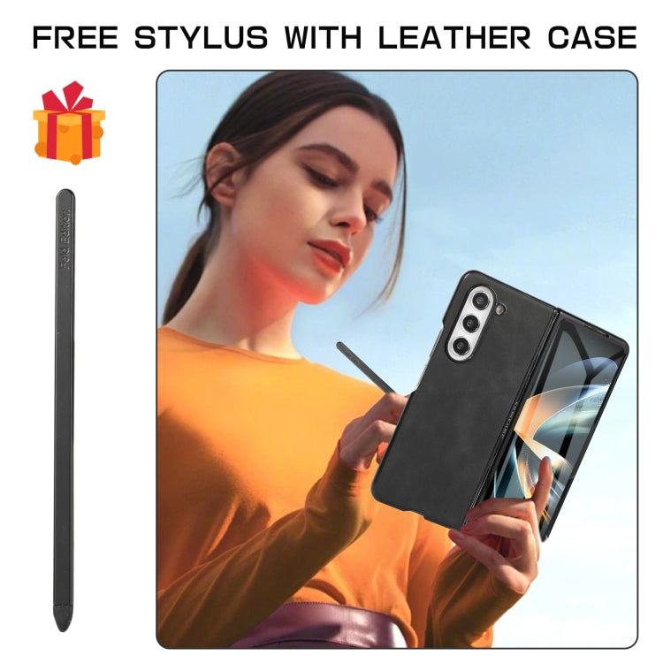 For Samsung Galaxy Z Fold2 5G PC Foldable Shockproof Leather Phone Case with Stylus(Black) - Galaxy Phone Cases by buy2fix | Online Shopping UK | buy2fix