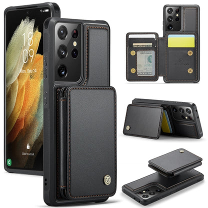 For Samsung Galaxy S21 Ultra 5G JEEHOOD J05 Business Magnetic Style RFID Leather Phone Case(Black) - Galaxy S21 Ultra 5G Cases by JEEHOOD | Online Shopping UK | buy2fix
