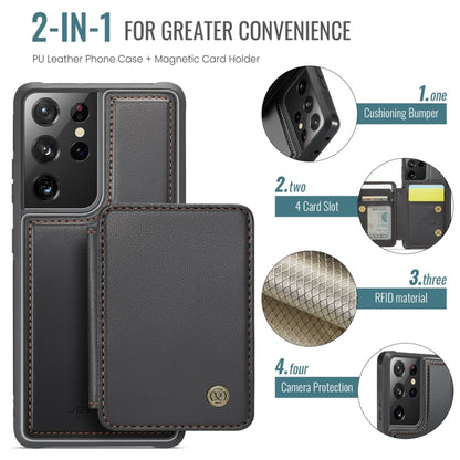 For Samsung Galaxy S21 Ultra 5G JEEHOOD J05 Business Magnetic Style RFID Leather Phone Case(Black) - Galaxy S21 Ultra 5G Cases by JEEHOOD | Online Shopping UK | buy2fix