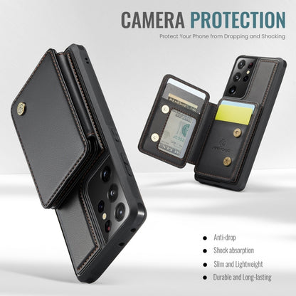 For Samsung Galaxy S21 Ultra 5G JEEHOOD J05 Business Magnetic Style RFID Leather Phone Case(Black) - Galaxy S21 Ultra 5G Cases by JEEHOOD | Online Shopping UK | buy2fix