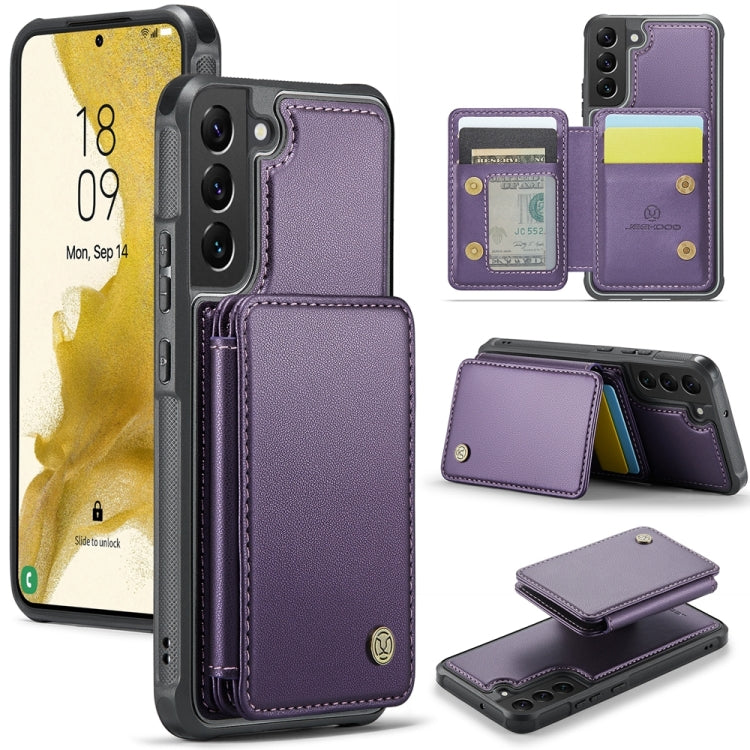 For Samsung Galaxy S22 5G JEEHOOD J05 Business Magnetic Style RFID Leather Phone Case(Purple) - Galaxy S22 5G Cases by JEEHOOD | Online Shopping UK | buy2fix