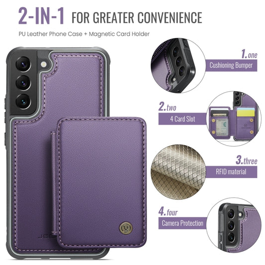For Samsung Galaxy S22 5G JEEHOOD J05 Business Magnetic Style RFID Leather Phone Case(Purple) - Galaxy S22 5G Cases by JEEHOOD | Online Shopping UK | buy2fix