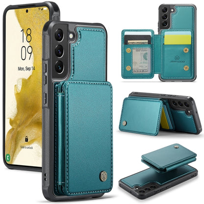 For Samsung Galaxy S22 5G JEEHOOD J05 Business Magnetic Style RFID Leather Phone Case(Blue Green) - Galaxy S22 5G Cases by JEEHOOD | Online Shopping UK | buy2fix