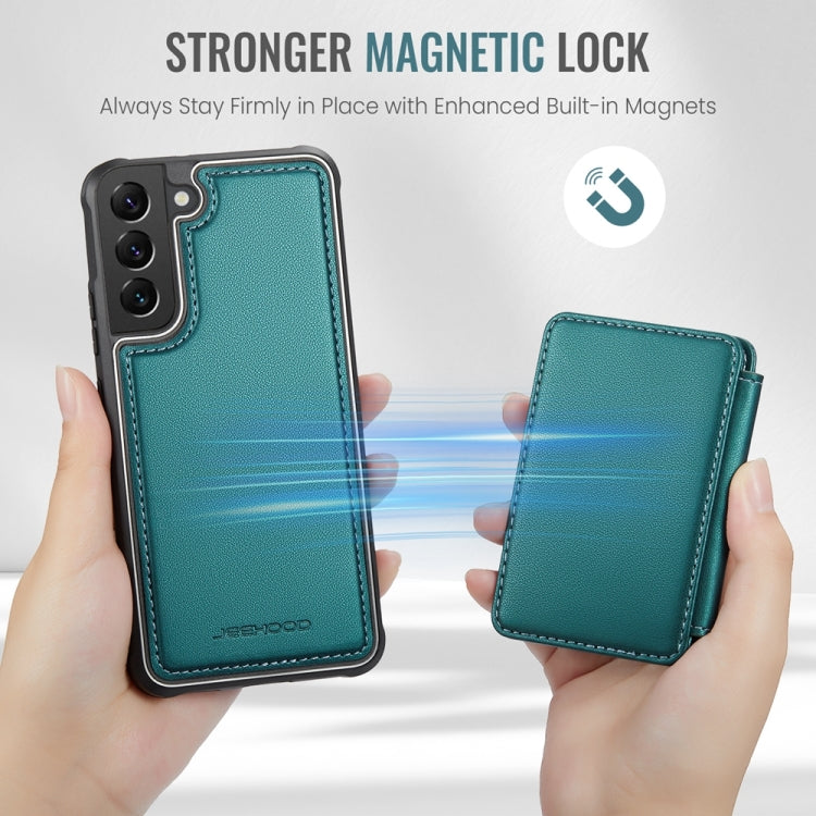 For Samsung Galaxy S22 5G JEEHOOD J05 Business Magnetic Style RFID Leather Phone Case(Blue Green) - Galaxy S22 5G Cases by JEEHOOD | Online Shopping UK | buy2fix