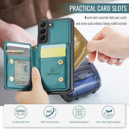 For Samsung Galaxy S22 5G JEEHOOD J05 Business Magnetic Style RFID Leather Phone Case(Blue Green) - Galaxy S22 5G Cases by JEEHOOD | Online Shopping UK | buy2fix