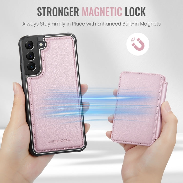 For Samsung Galaxy S22 5G JEEHOOD J05 Business Magnetic Style RFID Leather Phone Case(Pink) - Galaxy S22 5G Cases by JEEHOOD | Online Shopping UK | buy2fix
