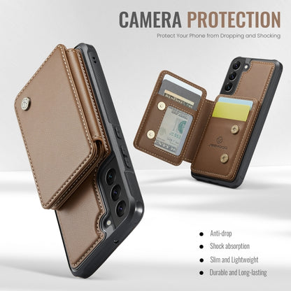 For Samsung Galaxy S22 5G JEEHOOD J05 Business Magnetic Style RFID Leather Phone Case(Brown) - Galaxy S22 5G Cases by JEEHOOD | Online Shopping UK | buy2fix