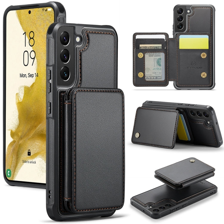 For Samsung Galaxy S22+ 5G JEEHOOD J05 Business Magnetic Style RFID Leather Phone Case(Black) - Galaxy S22+ 5G Cases by JEEHOOD | Online Shopping UK | buy2fix