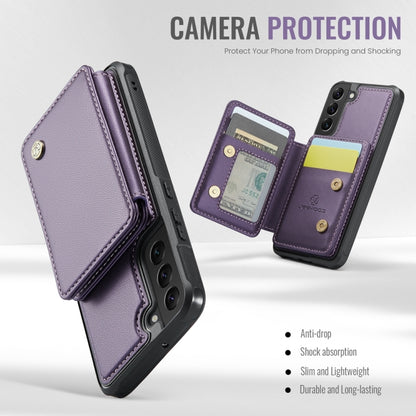 For Samsung Galaxy S22+ 5G JEEHOOD J05 Business Magnetic Style RFID Leather Phone Case(Purple) - Galaxy S22+ 5G Cases by JEEHOOD | Online Shopping UK | buy2fix