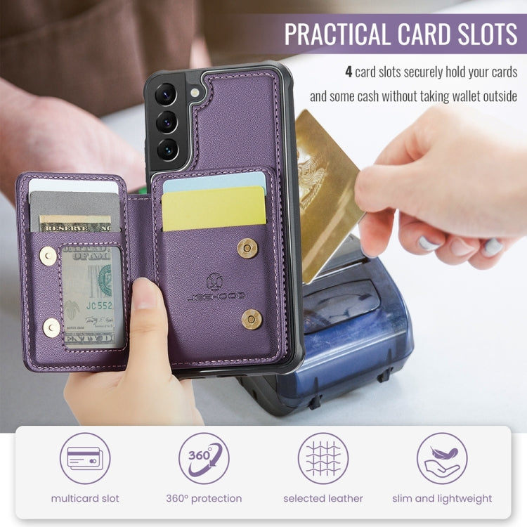 For Samsung Galaxy S22+ 5G JEEHOOD J05 Business Magnetic Style RFID Leather Phone Case(Purple) - Galaxy S22+ 5G Cases by JEEHOOD | Online Shopping UK | buy2fix