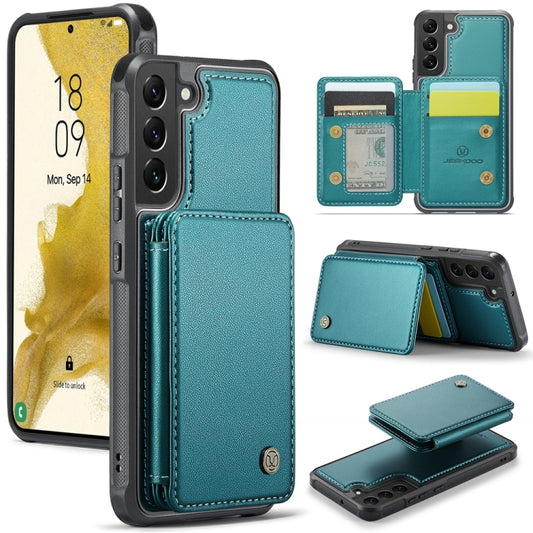 For Samsung Galaxy S22+ 5G JEEHOOD J05 Business Magnetic Style RFID Leather Phone Case(Blue Green) - Galaxy S22+ 5G Cases by JEEHOOD | Online Shopping UK | buy2fix