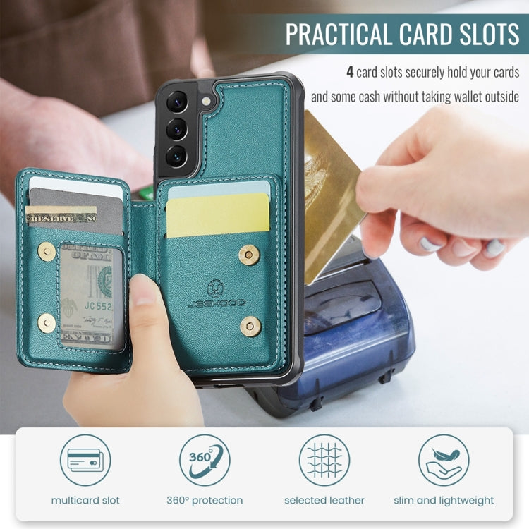 For Samsung Galaxy S22+ 5G JEEHOOD J05 Business Magnetic Style RFID Leather Phone Case(Blue Green) - Galaxy S22+ 5G Cases by JEEHOOD | Online Shopping UK | buy2fix