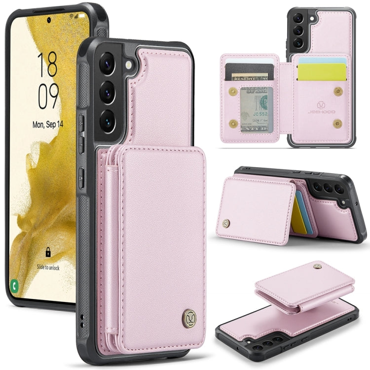 For Samsung Galaxy S22+ 5G JEEHOOD J05 Business Magnetic Style RFID Leather Phone Case(Pink) - Galaxy S22+ 5G Cases by JEEHOOD | Online Shopping UK | buy2fix