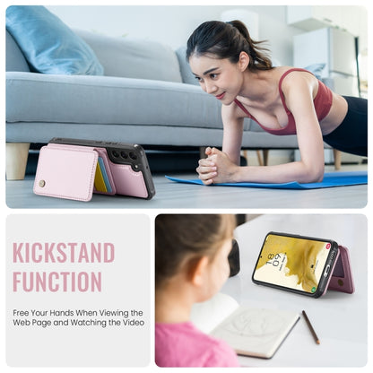 For Samsung Galaxy S22+ 5G JEEHOOD J05 Business Magnetic Style RFID Leather Phone Case(Pink) - Galaxy S22+ 5G Cases by JEEHOOD | Online Shopping UK | buy2fix