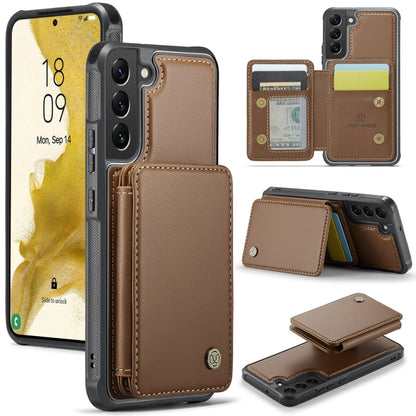 For Samsung Galaxy S22+ 5G JEEHOOD J05 Business Magnetic Style RFID Leather Phone Case(Brown) - Galaxy S22+ 5G Cases by JEEHOOD | Online Shopping UK | buy2fix