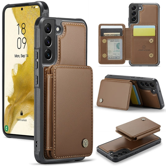 For Samsung Galaxy S22+ 5G JEEHOOD J05 Business Magnetic Style RFID Leather Phone Case(Brown) - Galaxy S22+ 5G Cases by JEEHOOD | Online Shopping UK | buy2fix