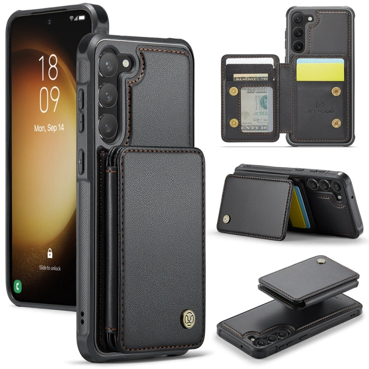 For Samsung Galaxy S23+ 5G JEEHOOD J05 Business Magnetic Style RFID Leather Phone Case(Black) - Galaxy S23+ 5G Cases by JEEHOOD | Online Shopping UK | buy2fix