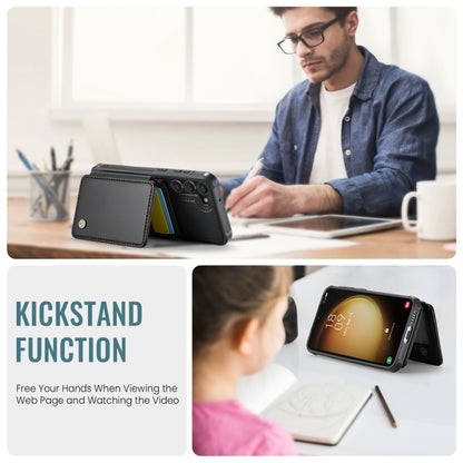 For Samsung Galaxy S23+ 5G JEEHOOD J05 Business Magnetic Style RFID Leather Phone Case(Black) - Galaxy S23+ 5G Cases by JEEHOOD | Online Shopping UK | buy2fix