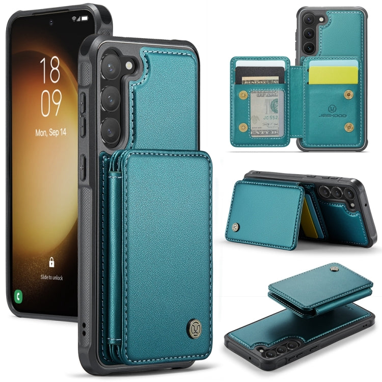 For Samsung Galaxy S23+ 5G JEEHOOD J05 Business Magnetic Style RFID Leather Phone Case(Blue Green) - Galaxy S23+ 5G Cases by JEEHOOD | Online Shopping UK | buy2fix