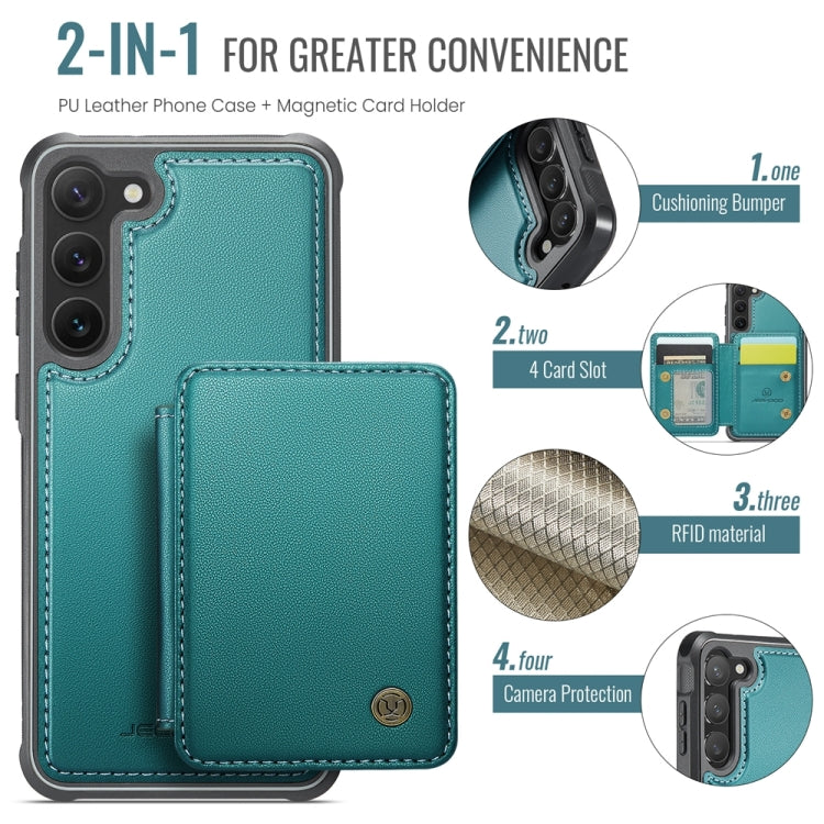 For Samsung Galaxy S23+ 5G JEEHOOD J05 Business Magnetic Style RFID Leather Phone Case(Blue Green) - Galaxy S23+ 5G Cases by JEEHOOD | Online Shopping UK | buy2fix