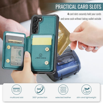 For Samsung Galaxy S23+ 5G JEEHOOD J05 Business Magnetic Style RFID Leather Phone Case(Blue Green) - Galaxy S23+ 5G Cases by JEEHOOD | Online Shopping UK | buy2fix