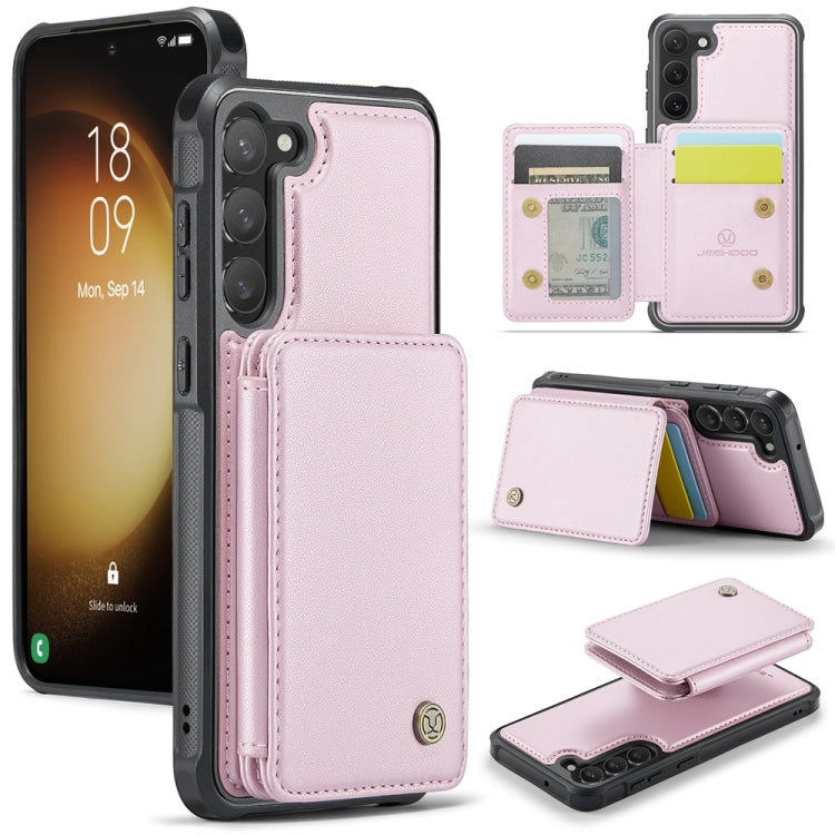 For Samsung Galaxy S23+ 5G JEEHOOD J05 Business Magnetic Style RFID Leather Phone Case(Pink) - Galaxy S23+ 5G Cases by JEEHOOD | Online Shopping UK | buy2fix