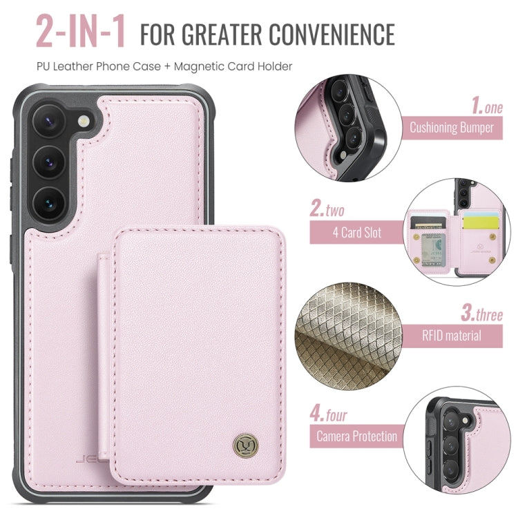 For Samsung Galaxy S23+ 5G JEEHOOD J05 Business Magnetic Style RFID Leather Phone Case(Pink) - Galaxy S23+ 5G Cases by JEEHOOD | Online Shopping UK | buy2fix