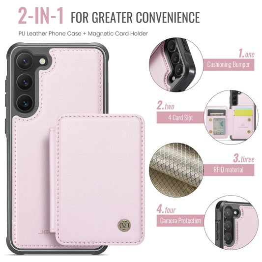 For Samsung Galaxy S23+ 5G JEEHOOD J05 Business Magnetic Style RFID Leather Phone Case(Pink) - Galaxy S23+ 5G Cases by JEEHOOD | Online Shopping UK | buy2fix