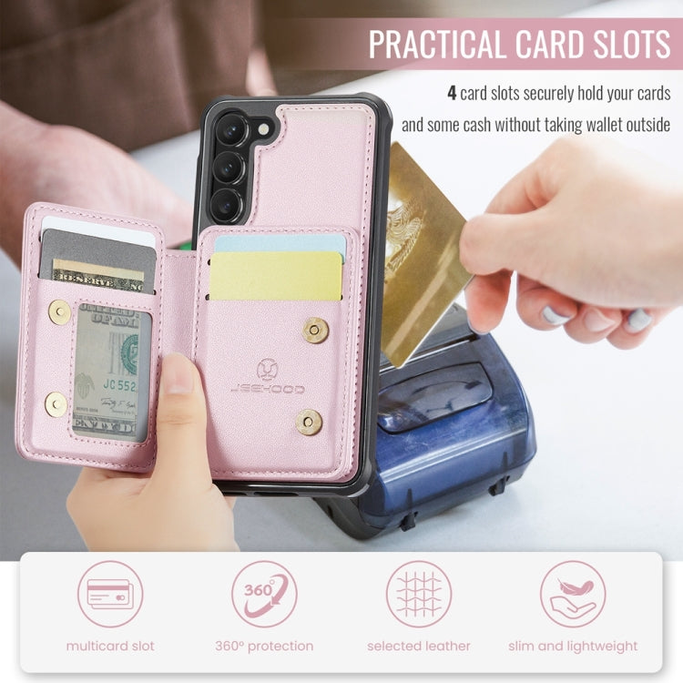 For Samsung Galaxy S23+ 5G JEEHOOD J05 Business Magnetic Style RFID Leather Phone Case(Pink) - Galaxy S23+ 5G Cases by JEEHOOD | Online Shopping UK | buy2fix
