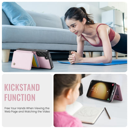 For Samsung Galaxy S23+ 5G JEEHOOD J05 Business Magnetic Style RFID Leather Phone Case(Pink) - Galaxy S23+ 5G Cases by JEEHOOD | Online Shopping UK | buy2fix