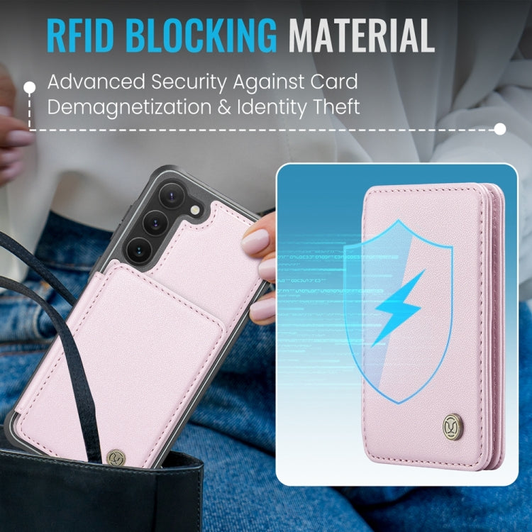 For Samsung Galaxy S23+ 5G JEEHOOD J05 Business Magnetic Style RFID Leather Phone Case(Pink) - Galaxy S23+ 5G Cases by JEEHOOD | Online Shopping UK | buy2fix