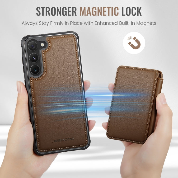 For Samsung Galaxy S23+ 5G JEEHOOD J05 Business Magnetic Style RFID Leather Phone Case(Brown) - Galaxy S23+ 5G Cases by JEEHOOD | Online Shopping UK | buy2fix